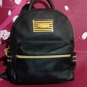 Juicy Couture Black Backpack with Gold Details